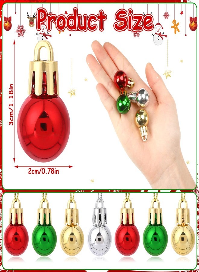 Jansun 60PCS Christmas Mini Balls Ornaments Miniature Xmas Tree Hanging Decorations Small Vintage Glitter Balls for Holiday Party Outdoor Indoor DIY Craft Decor Supplies - Image 2